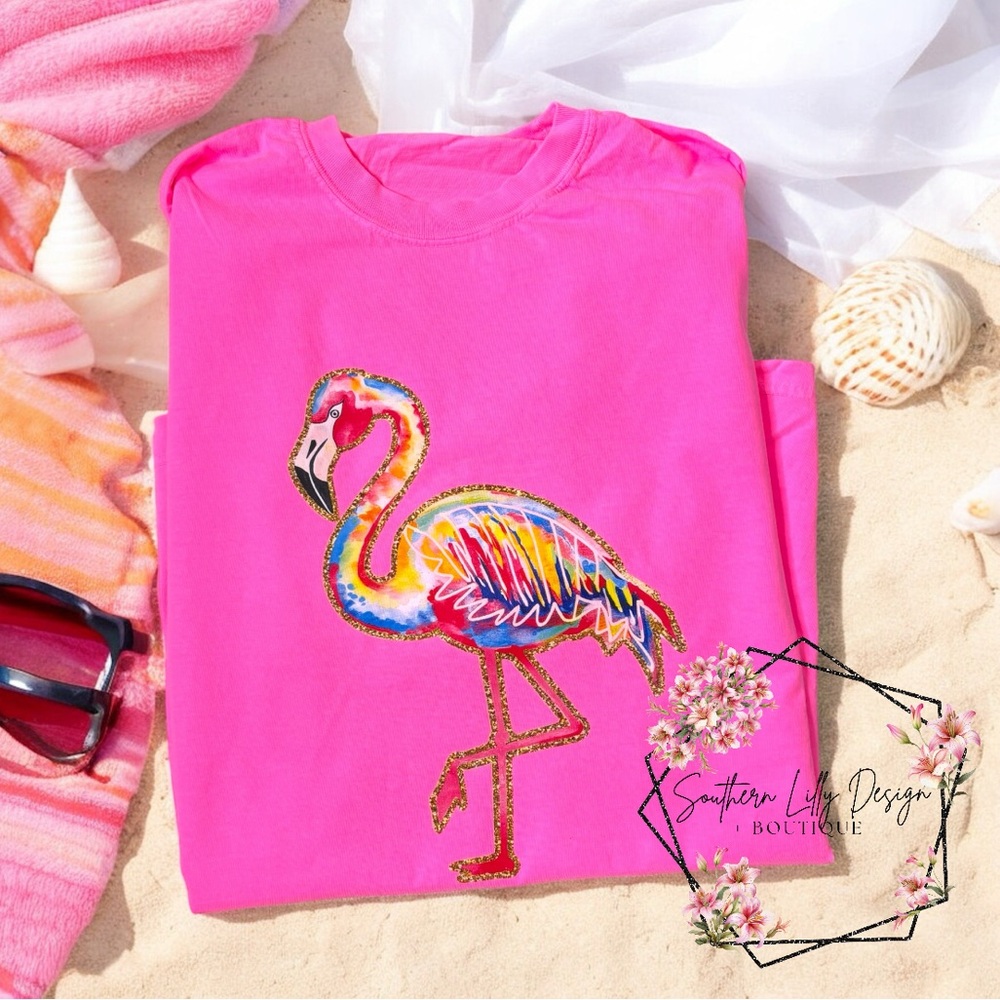 Comfort Colors Pink Flamingo Graphic T-Shirt